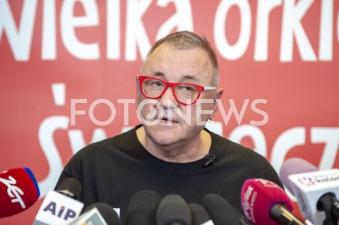  21.01.2019 WARSZAWA<br />KONFERENCJA PRASOWA WOSP<br />N/Z JERZY JUREK OWSIAK<br /> 