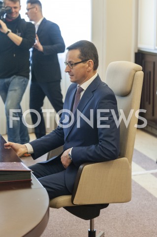 21.01.2019 WARSZAWA<br />POSIEDZENIE RADY MINISTROW<br />POSIEDZENIE RZADU<br />N/Z PREMIER MATEUSZ MORAWIECKI<br /> 