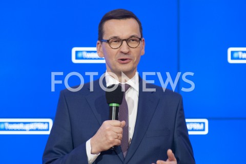  22.01.2019 WARSZAWA<br />#TWEETUP W KANCELARII PREZESA RADY MINISTROW<br />N/Z PREMIER MATEUSZ MORAWIECKI<br /> 