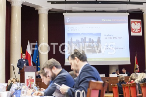  24.01.2019 WARSZAWA<br />POSIEDZENIE RADY MIASTA<br />N/Z RAFAL TRZASKOWSKI<br /> 