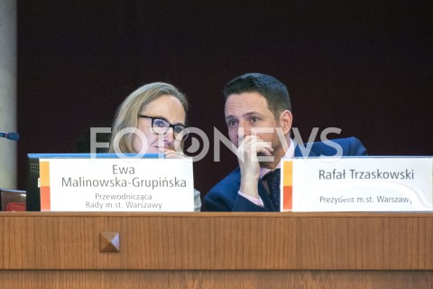  24.01.2019 WARSZAWA<br />POSIEDZENIE RADY MIASTA<br />N/Z EWA MALINOWSKA GRUPINSKA RAFAL TRZASKOWSKI<br /> 