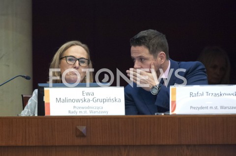  24.01.2019 WARSZAWA<br />POSIEDZENIE RADY MIASTA<br />N/Z RAFAL TRZASKOWSKI EWA MALINOWSKA GRUPINSKA<br /> 