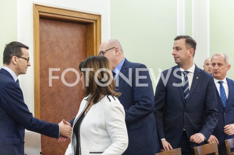 25.01.2019 WARSZAWA SEJM<br />SPOTKANIE PREMIERA Z PRZEDSTAWICIELAMI UGRUPOWAN OPOZYCYJNYCH<br />N/Z PREMIER MATEUSZ MORAWIECKI WLADYSLAW KOSINIAK KAMYSZ SLAWOMIR NEUMANN PIOTR ZGORZELSKI<br /> 