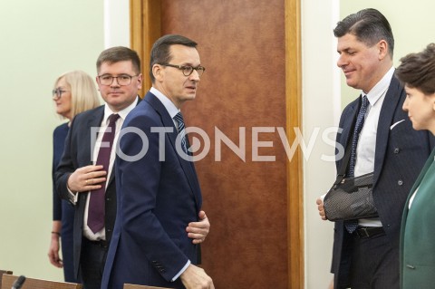  25.01.2019 WARSZAWA SEJM<br />SPOTKANIE PREMIERA Z PRZEDSTAWICIELAMI UGRUPOWAN OPOZYCYJNYCH<br />N/Z PREMIER MATEUSZ MORAWIECKI PAWEL PUDLOWSKI MONIKA ROSA<br /> 