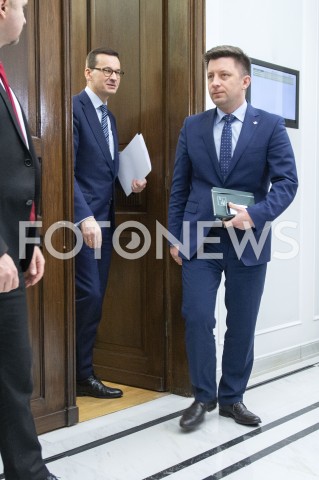  25.01.2019 WARSZAWA SEJM<br />SPOTKANIE PREMIERA Z PRZEDSTAWICIELAMI UGRUPOWAN OPOZYCYJNYCH<br />N/Z PREMIER MATEUSZ MORAWIECKI MICHAL DWORCZYK<br /> 