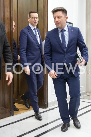  25.01.2019 WARSZAWA SEJM<br />SPOTKANIE PREMIERA Z PRZEDSTAWICIELAMI UGRUPOWAN OPOZYCYJNYCH<br />N/Z PREMIER MATEUSZ MORAWIECKI MICHAL DWORCZYK<br /> 