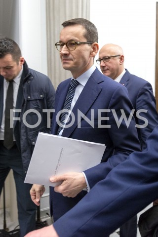 25.01.2019 WARSZAWA SEJM<br />SPOTKANIE PREMIERA Z PRZEDSTAWICIELAMI UGRUPOWAN OPOZYCYJNYCH<br />N/Z PREMIER MATEUSZ MORAWIECKI JOACHIM BRUDZINSKI<br /> 