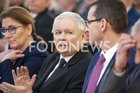  26.01.2019 WARSZAWA<br />KONFERENCJA KLUBU PARLAMENTARNEGO PIS ZASADY PROWADZENIA POLITYKI ROZWOJU W POLSCE<br />N/Z PREZES JAROSLAW KACZYNSKI PREMIER MATEUSZ MORAWIECKI BEATA MAZUREK<br /> 