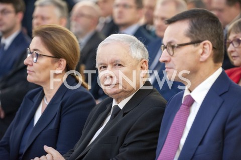 26.01.2019 WARSZAWA<br />KONFERENCJA KLUBU PARLAMENTARNEGO PIS ZASADY PROWADZENIA POLITYKI ROZWOJU W POLSCE<br />N/Z PREZES JAROSLAW KACZYNSKI PREMIER MATEUSZ MORAWIECKI BEATA MAZUREK<br /> 
