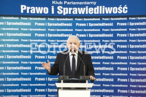  26.01.2019 WARSZAWA<br />KONFERENCJA KLUBU PARLAMENTARNEGO PIS ZASADY PROWADZENIA POLITYKI ROZWOJU W POLSCE<br />N/Z PREZES JAROSLAW KACZYNSKI<br /> 