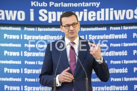  26.01.2019 WARSZAWA<br />KONFERENCJA KLUBU PARLAMENTARNEGO PIS ZASADY PROWADZENIA POLITYKI ROZWOJU W POLSCE<br />N/Z PREMIER MATEUSZ MORAWIECKI<br /> 