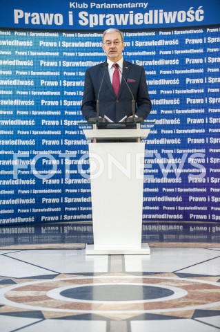  26.01.2019 WARSZAWA<br />KONFERENCJA KLUBU PARLAMENTARNEGO PIS ZASADY PROWADZENIA POLITYKI ROZWOJU W POLSCE<br />N/Z JERZY KWIECINSKI MINISTER INWESTYCJI I ROZWOJU<br /> 
