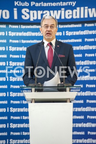  26.01.2019 WARSZAWA<br />KONFERENCJA KLUBU PARLAMENTARNEGO PIS ZASADY PROWADZENIA POLITYKI ROZWOJU W POLSCE<br />N/Z JERZY KWIECINSKI MINISTER INWESTYCJI I ROZWOJU<br /> 
