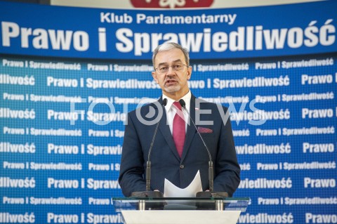  26.01.2019 WARSZAWA<br />KONFERENCJA KLUBU PARLAMENTARNEGO PIS ZASADY PROWADZENIA POLITYKI ROZWOJU W POLSCE<br />N/Z JERZY KWIECINSKI MINISTER INWESTYCJI I ROZWOJU<br /> 