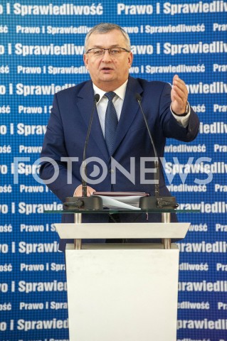  26.01.2019 WARSZAWA<br />KONFERENCJA KLUBU PARLAMENTARNEGO PIS ZASADY PROWADZENIA POLITYKI ROZWOJU W POLSCE<br />N/Z ANDRZEJ ADAMCZYK MINISTER INFRASTRUKTURY<br /> 