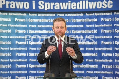  26.01.2019 WARSZAWA<br />KONFERENCJA KLUBU PARLAMENTARNEGO PIS ZASADY PROWADZENIA POLITYKI ROZWOJU W POLSCE<br />N/Z LUKASZ SZUMOWSKI MINISTER ZDROWIA<br /> 