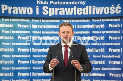  26.01.2019 WARSZAWA<br />KONFERENCJA KLUBU PARLAMENTARNEGO PIS ZASADY PROWADZENIA POLITYKI ROZWOJU W POLSCE<br />N/Z LUKASZ SZUMOWSKI MINISTER ZDROWIA<br /> 
