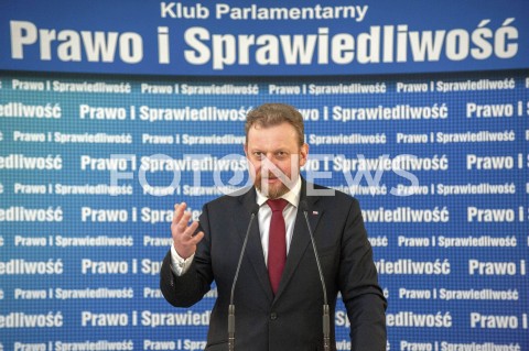  26.01.2019 WARSZAWA<br />KONFERENCJA KLUBU PARLAMENTARNEGO PIS ZASADY PROWADZENIA POLITYKI ROZWOJU W POLSCE<br />N/Z LUKASZ SZUMOWSKI MINISTER ZDROWIA<br /> 