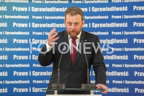  26.01.2019 WARSZAWA<br />KONFERENCJA KLUBU PARLAMENTARNEGO PIS ZASADY PROWADZENIA POLITYKI ROZWOJU W POLSCE<br />N/Z LUKASZ SZUMOWSKI MINISTER ZDROWIA<br /> 