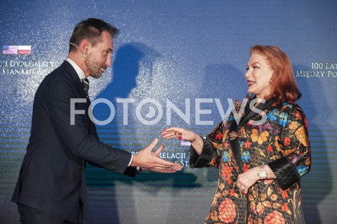  30.01.2019 WARSZAWA<br />OBCHODY 100 LAT RELACJI DYPLOMATYCZNYCH MIEDZY STANAMI ZJEDNOCZONYMI AMERYKI POLNOCNEJ A POLSKA<br />N/Z GEORGETTE MOSBACHER PIOTR KRASKO<br /> 