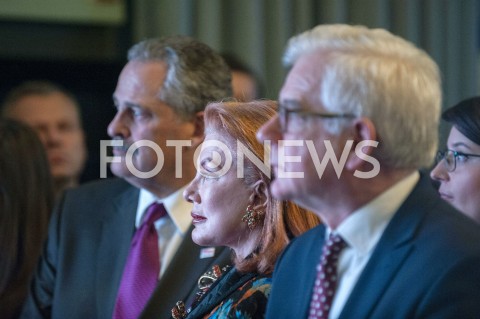  30.01.2019 WARSZAWA<br />OBCHODY 100 LAT RELACJI DYPLOMATYCZNYCH MIEDZY STANAMI ZJEDNOCZONYMI AMERYKI POLNOCNEJ A POLSKA<br />N/Z GEORGETTE MOSBACHER JACEK CZAPUTOWICZ<br /> 