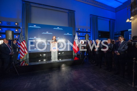  30.01.2019 WARSZAWA<br />OBCHODY 100 LAT RELACJI DYPLOMATYCZNYCH MIEDZY STANAMI ZJEDNOCZONYMI AMERYKI POLNOCNEJ A POLSKA<br />N/Z GEORGETTE MOSBACHER PREMIER MATEUSZ MORAWIECKI JACEK CZAPUTOWICZ<br /> 