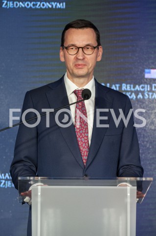  30.01.2019 WARSZAWA<br />OBCHODY 100 LAT RELACJI DYPLOMATYCZNYCH MIEDZY STANAMI ZJEDNOCZONYMI AMERYKI POLNOCNEJ A POLSKA<br />N/Z PREMIER MATEUSZ MORAWIECKI<br /> 