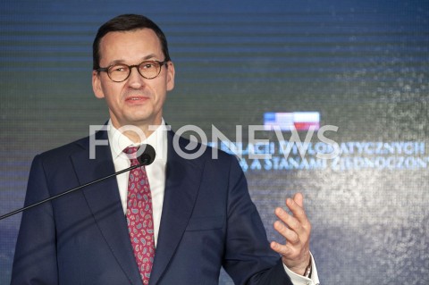  30.01.2019 WARSZAWA<br />OBCHODY 100 LAT RELACJI DYPLOMATYCZNYCH MIEDZY STANAMI ZJEDNOCZONYMI AMERYKI POLNOCNEJ A POLSKA<br />N/Z PREMIER MATEUSZ MORAWIECKI<br /> 