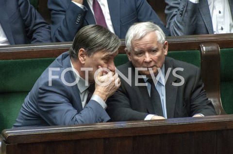  30.01.2019 WARSZAWA SEJM<br />POSIEDZENIE SEJMU<br />N/Z JAROSLAW KACZYNSKI ANDRZEJ GAWRON<br /> 