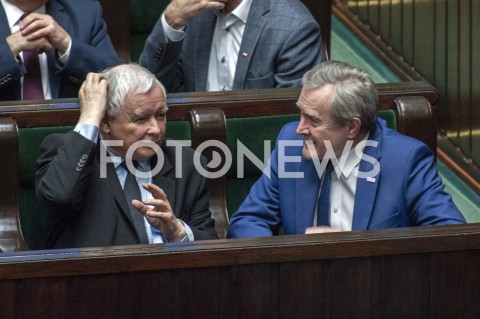  30.01.2019 WARSZAWA SEJM<br />POSIEDZENIE SEJMU<br />N/Z JAROSLAW KACZYNSKI PIOTR GLINSKI<br /> 