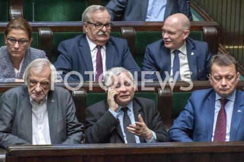  30.01.2019 WARSZAWA SEJM<br />POSIEDZENIE SEJMU<br />N/Z RYSZARD TERLECKI JAROSLAW KACZYNSKI MARIUSZ BLASZCZAK<br /> 