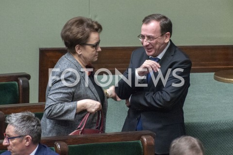  30.01.2019 WARSZAWA SEJM<br />POSIEDZENIE SEJMU<br />N/Z ANNA ZALEWSKA MARIUSZ KAMINSKI<br /> 
