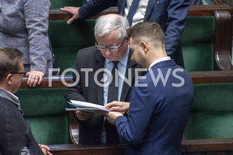  30.01.2019 WARSZAWA SEJM<br />POSIEDZENIE SEJMU<br />N/Z PATRYK JAKI JAROSLAW KACZYNSKI<br /> 