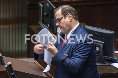  30.01.2019 WARSZAWA SEJM<br />POSIEDZENIE SEJMU<br />N/Z ROBERT MAJKA<br /> 