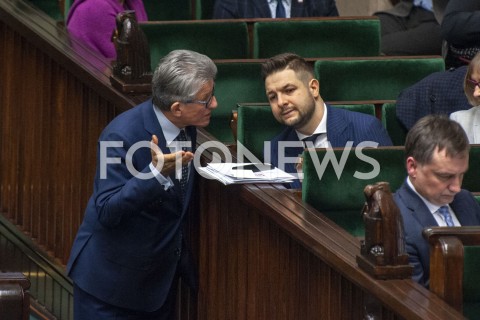  30.01.2019 WARSZAWA SEJM<br />POSIEDZENIE SEJMU<br />N/Z STANISLAW PIOTROWICZ PATRYK JAKI<br /> 