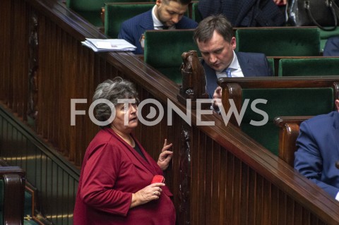  30.01.2019 WARSZAWA SEJM<br />POSIEDZENIE SEJMU<br />N/Z GABRIELA MASLOWSKA ZBIGNIEW ZIOBRO<br /> 