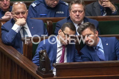  30.01.2019 WARSZAWA SEJM<br />POSIEDZENIE SEJMU<br />N/Z PREMIER MATEUSZ MORAWIECKI MICHAL DWORCZYK<br /> 