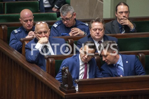  30.01.2019 WARSZAWA SEJM<br />POSIEDZENIE SEJMU<br />N/Z PREMIER MATEUSZ MORAWIECKI JOACHIM BRUDZINSKI JAROSLAW ZIELINSKI JAROSLAW RZYMKOWSKI MICHAL DWORCZYK<br /> 