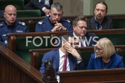  30.01.2019 WARSZAWA SEJM<br />POSIEDZENIE SEJMU<br />N/Z PREMIER MATEUSZ MORAWIECKI JAROSLAW ZIELINSKI JAROSLAW SZYMCZYK JAROSLAW RZYMKOWSKI JOANNA KOPCINSKA<br /> 