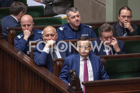  30.01.2019 WARSZAWA SEJM<br />POSIEDZENIE SEJMU<br />N/Z PREMIER MATEUSZ MORAWIECKI JOACHIM BRUDZINSKI JAROSLAW ZIELINSKI JAROSLAW RZYMKOWSKI<br /> 