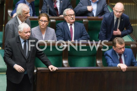  30.01.2019 WARSZAWA SEJM<br />POSIEDZENIE SEJMU<br />N/Z JAROSLAW KACZYNSKI RYSZARD TERLECKI BEATA MAZUREK LEONARD KRASULSKI MARIUSZ BLASZCZAK<br /> 