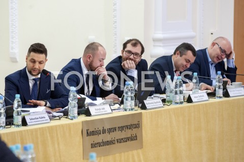  31.01.2019 WARSZAWA<br />POSIEDZENIE KOMISJI DS REPRYWATYZACJI<br />N/Z PATRYK JAKI BARTLOMIEJ OPALINSKI ADAM ZIELINSKI SLAWOMIR POTAPOWICZ ROBERT KROPIWNICKI<br /> 