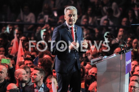  03.02.2019 WARSZAWA<br />KONWENCJA PARTII ROBERTA BIEDRONIA WIOSNA<br />N/Z ROBERT BIEDRON<br /> 