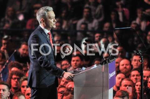  03.02.2019 WARSZAWA<br />KONWENCJA PARTII ROBERTA BIEDRONIA WIOSNA<br />N/Z ROBERT BIEDRON<br /> 