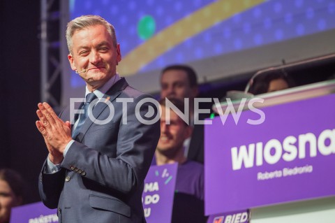  04.02.2019 LODZ <br />KONWENCJA REGIONALNA PARTII WIOSNA ROBERTA BIEDRONIA W LODZI<br />N/Z ROBERT BIEDRON<br /> 