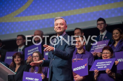  04.02.2019 LODZ <br />KONWENCJA REGIONALNA PARTII WIOSNA ROBERTA BIEDRONIA W LODZI<br />N/Z ROBERT BIEDRON<br /> 