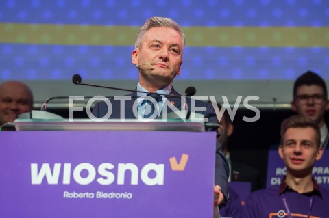  04.02.2019 LODZ <br />KONWENCJA REGIONALNA PARTII WIOSNA ROBERTA BIEDRONIA W LODZI<br />N/Z ROBERT BIEDRON<br /> 