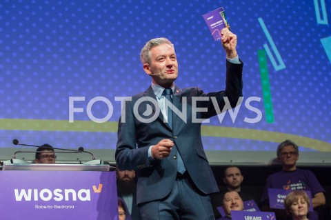  04.02.2019 LODZ <br />KONWENCJA REGIONALNA PARTII WIOSNA ROBERTA BIEDRONIA W LODZI<br />N/Z ROBERT BIEDRON<br /> 