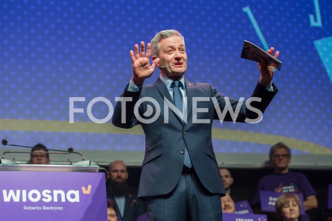  04.02.2019 LODZ <br />KONWENCJA REGIONALNA PARTII WIOSNA ROBERTA BIEDRONIA W LODZI<br />N/Z ROBERT BIEDRON<br /> 