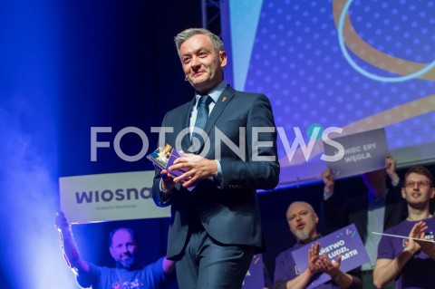  04.02.2019 LODZ <br />KONWENCJA REGIONALNA PARTII WIOSNA ROBERTA BIEDRONIA W LODZI<br />N/Z ROBERT BIEDRON<br /> 